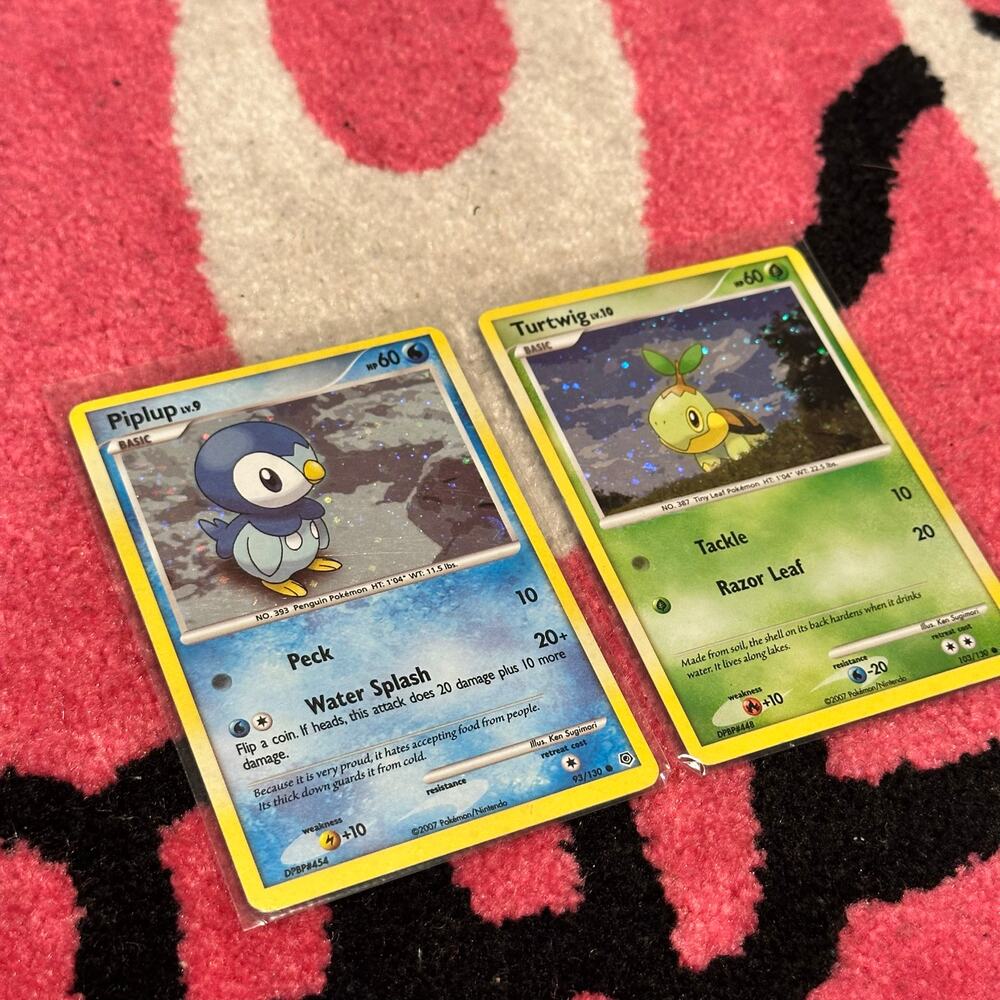 Piplup 93 & Turtwig 103 – Pokémon TCG Diamond & Pearl – Holo Bundle  As Pictured